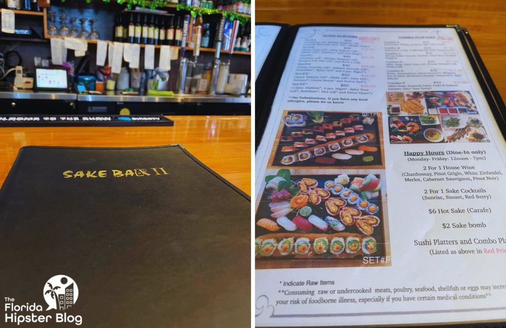 Sake Bar 2 Sushi Restaurant in Kissimmee, Florida menu. Keep reading to get the best lunch in Orlando!
