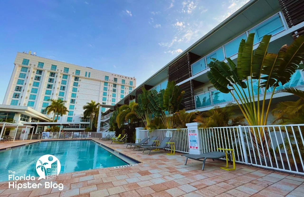 Things to do in Tampa Bay, Florida Hotel Alba pool area. One of the best hotels in Tampa, Florida.