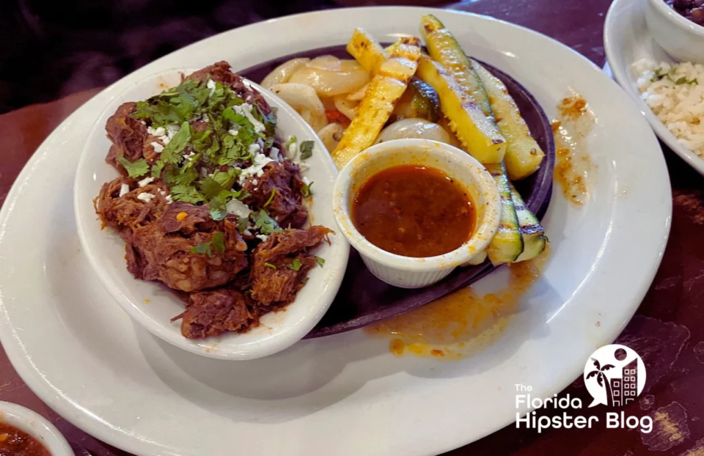Uncle Julio's Tex Mex Restaurant in ICON Park in Orlando, Florida shredded beef brisket. Keep reading to get the best lunch in Orlando!