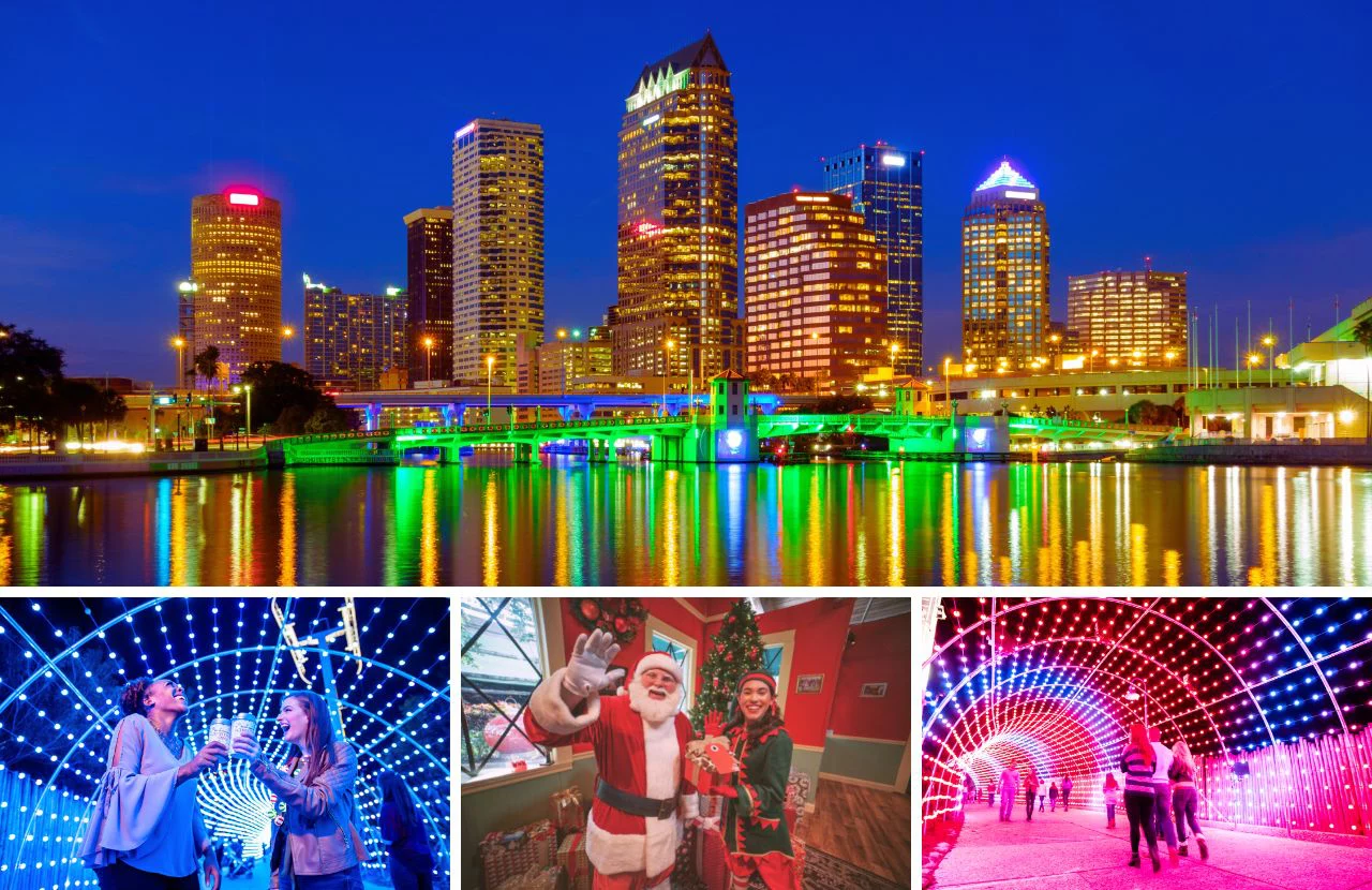 Downtown Tampa and Busch Gardens during the holidays Keep reading Florida Hipster to get the best Christmas Lights in Tampa, Florida