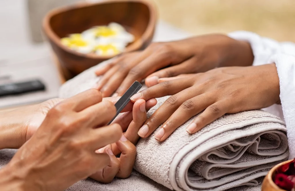 Getting Manicure at Pia Esthetics Day Spa One of the Best Day Spas in Tampa, Florida