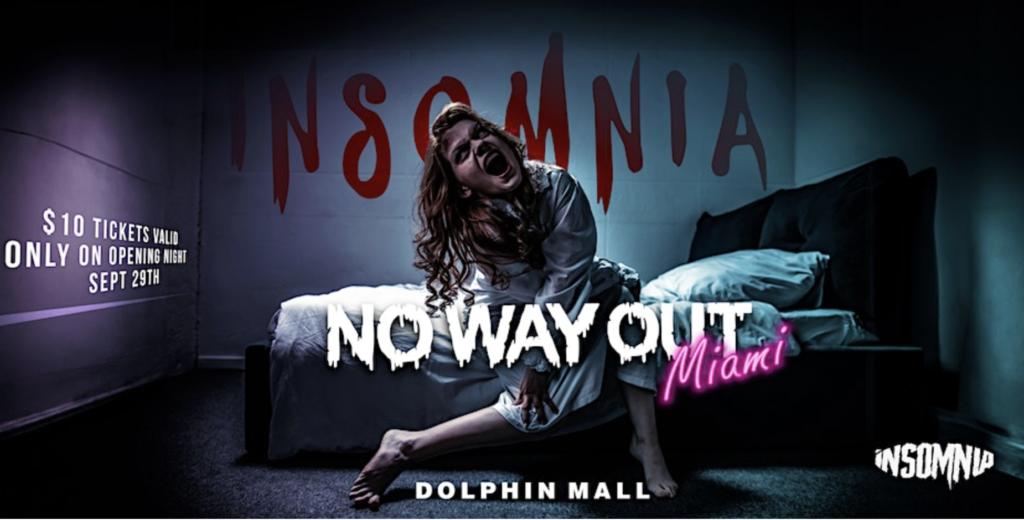 No Way Out Haunted House in Miami Insomnia 2023 Florida Halloween