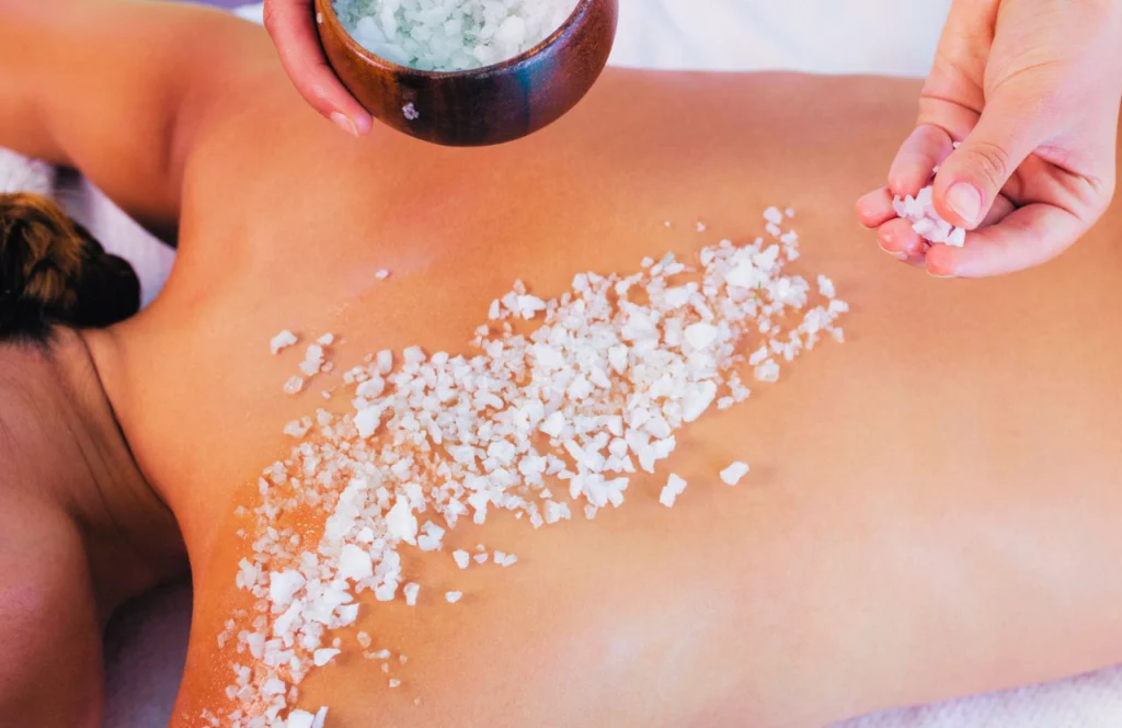 Salt Massage Scrub at Spa Jardin One of the Best Day Spas in Tampa, Florida