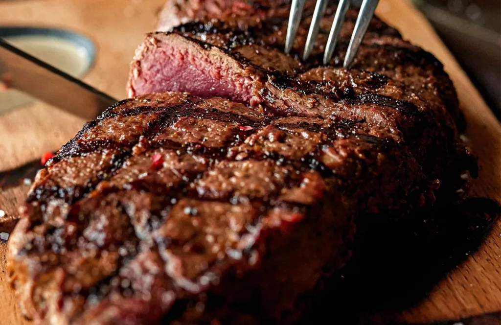 Tomahawk Steak being cut at Bascom’s Chop House This a best steakhouse in Tampa, Florida and one of the best places to get steak