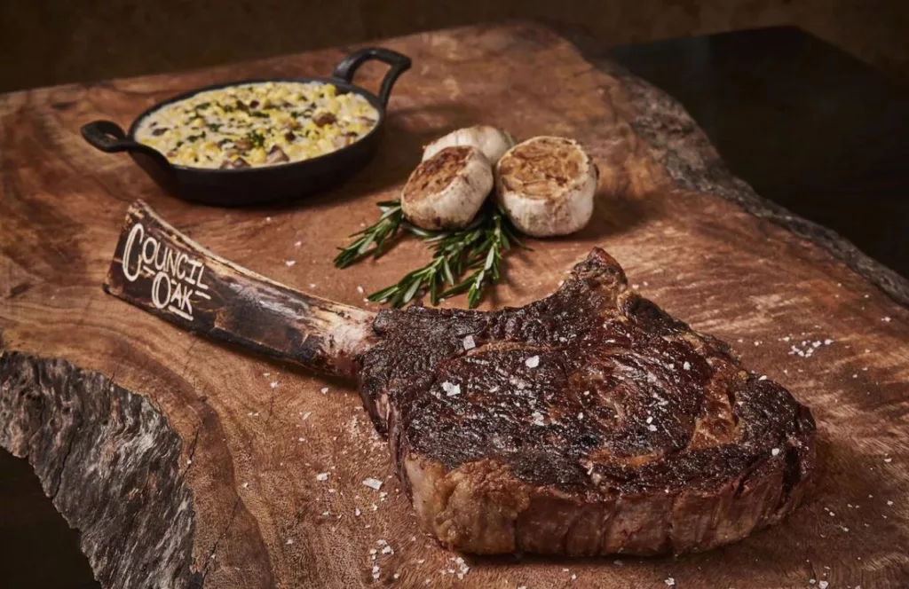 Hard Rock Hotel Tomahawk Steak with Garlic and Mashed Potatoes Photo Credit Hotel Website Council Oak Steaks and Seafood This a best steakhouse in Tampa, Florida and one of the best places to get steak