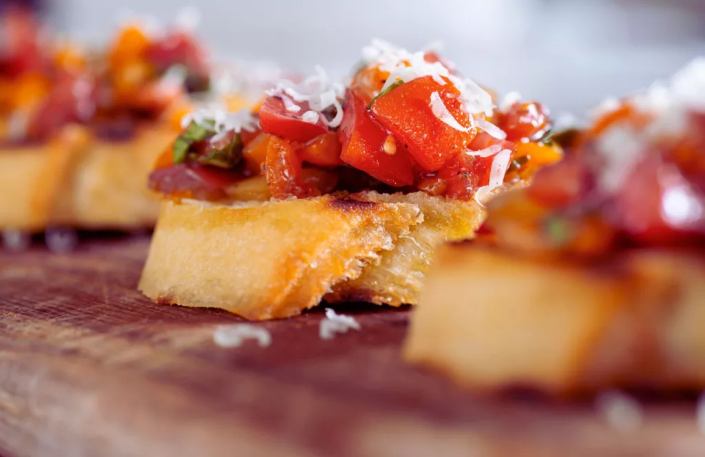 Watermelon Bruschetta at The Mill Restaurant South Tampa. Keep reading to get the best lunch in Tampa, Florida recommendations.