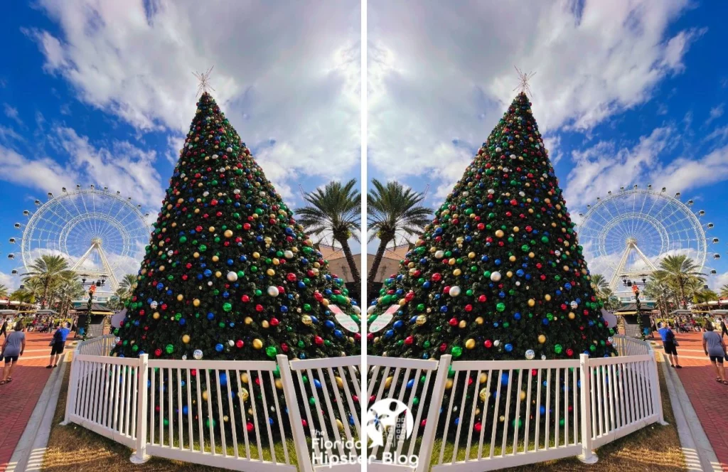 ICON Park Christmas Tree on International Drive. One of the best things to do in Orlando for Christmas. Keep reading to discover more Christmas events in Orlando for 2023. 
