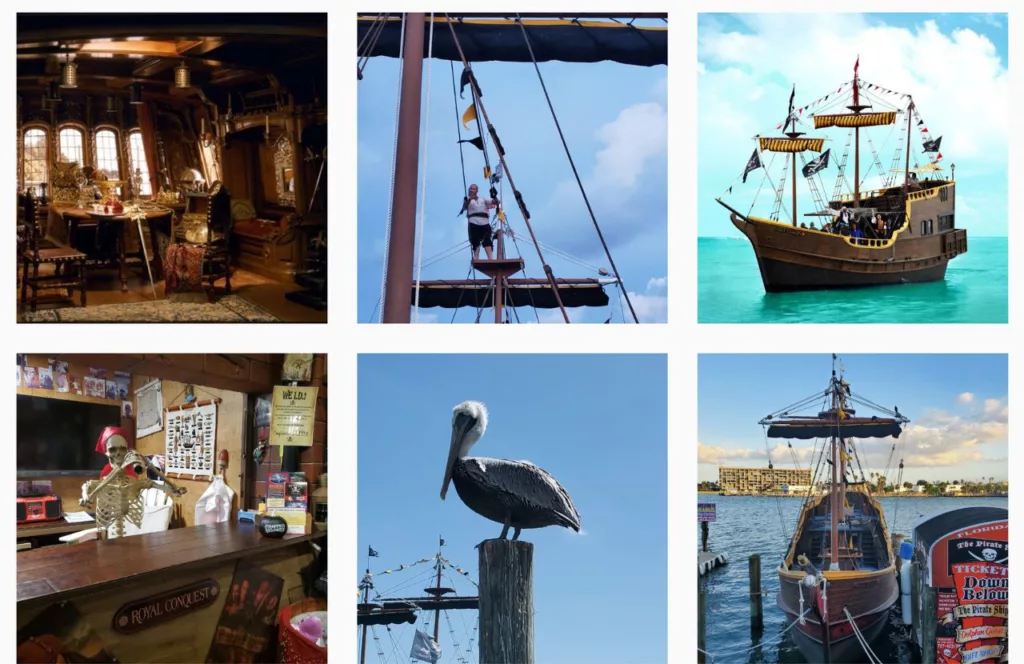 Royal Conquest Pirate Ship Instagram Page. One of the best things to do in Treasure Island, Florida