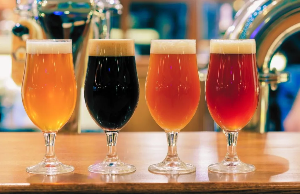 Glasses of freshly poured brew along the bar. Keep reading to find out more places to go when you're bored in Orlando. 