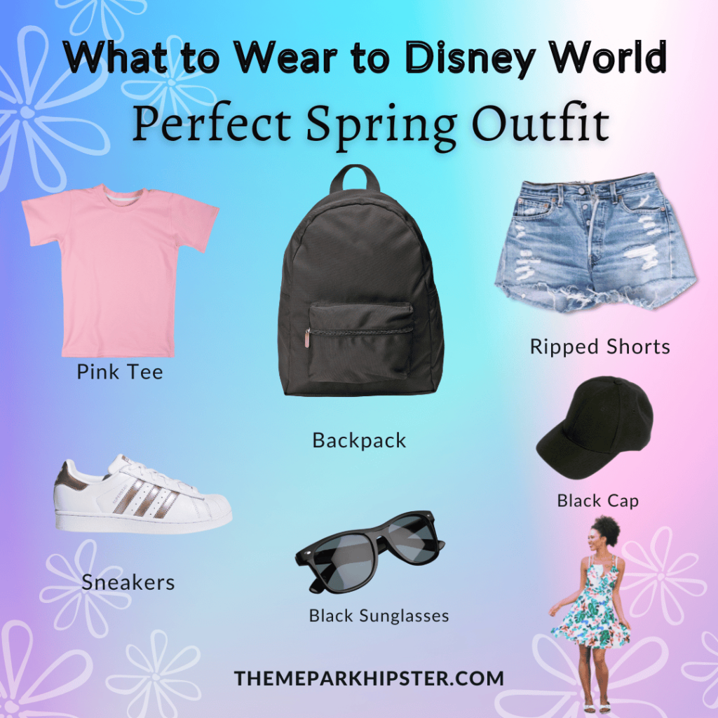 Main Disney Outfit What to Wear to Disney World in Spring. Disney packing list with backpack. Keep reading to get the best snacks to take to Disney World.