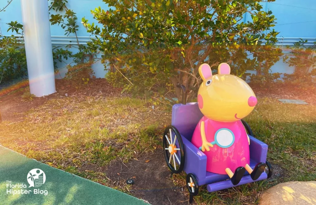 Peppa Pig Theme Park Florida Madame Gazelle's Nature Trail Mouse Character. Keep reading to find out how to plan a day at Peppa Pig Theme Park.  