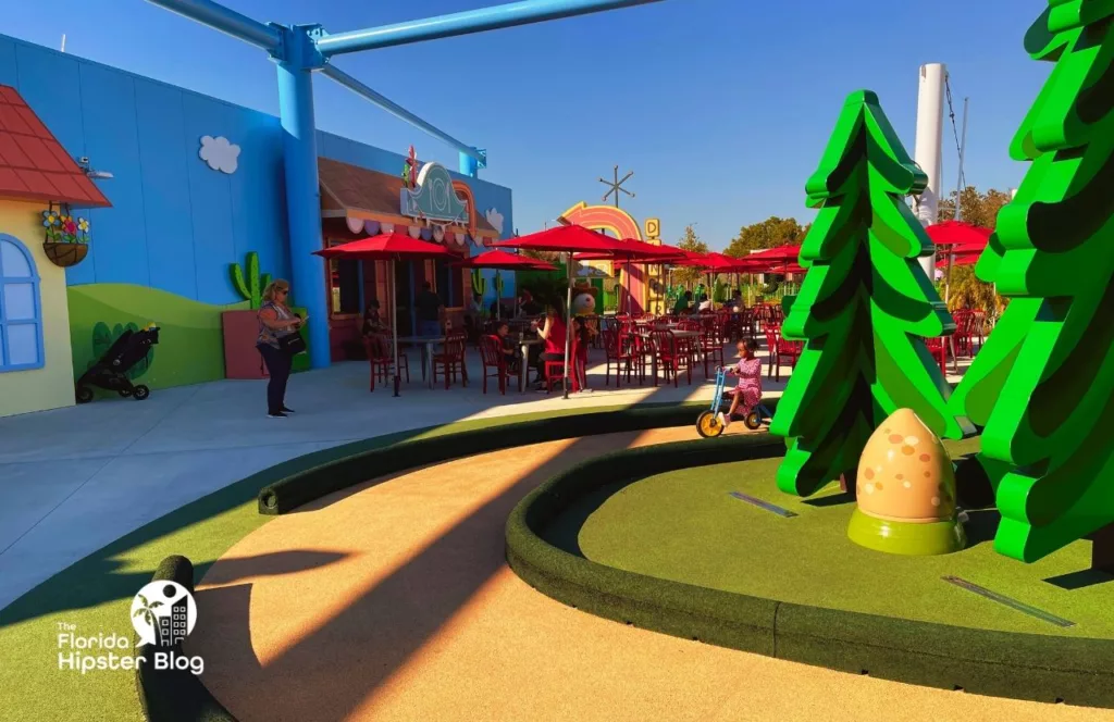 Peppa Pig Theme Park Florida Diner and Bike Area. Keep reading to learn everything you need to know about visiting Peppa Pig Theme Park. 