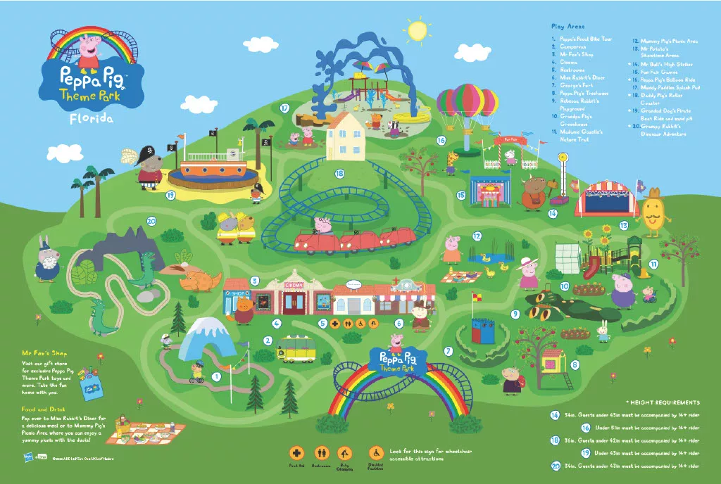 Peppa Pig Theme Park Florida Map 2023 and 2024