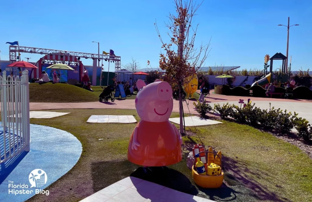 Peppa Pig Theme Park Florida Mommy Pig Picnic Area.  Keep reading to learn how to plan a day at Peppa Pig Theme Park.  