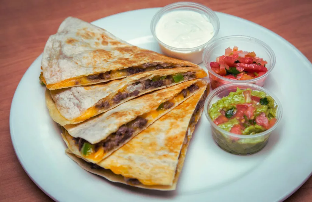 Beef quesadilla at TacoSon. Keep reading to get the best lunch in Tampa, Florida