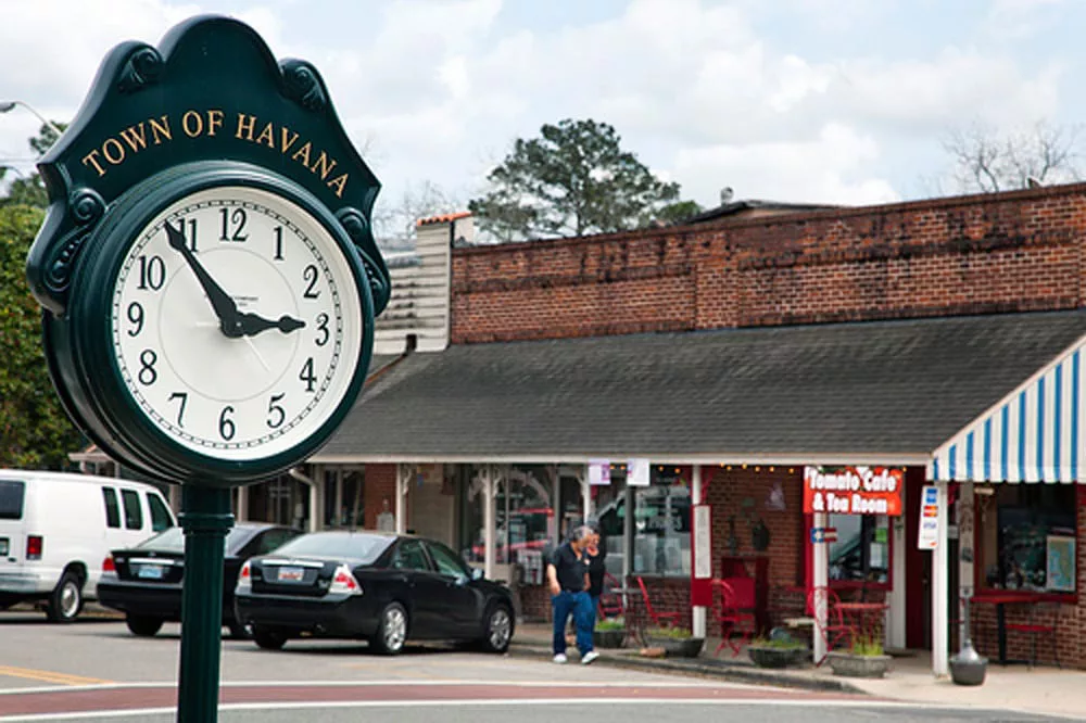 Havana, Florida clock downtown. Keep reading to learn about the best things to do in the Florida Panhandle. 