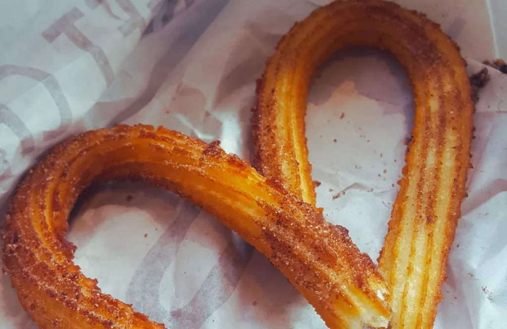 Hiccups and Churroholic in a heart shape. Keep reading to get the best lunch in Tampa, Florida