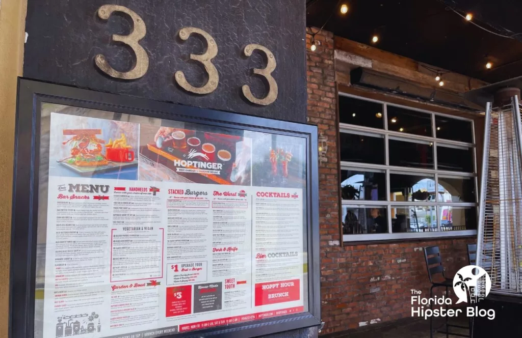 Hoptinger Brewery Menu on the exterior. Keep reading to find out more about the best wings in Jacksonville.