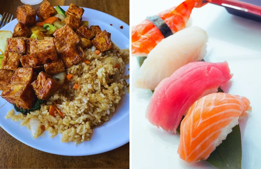  Nigiri and Japanese dish with fried rice and vegetables. Keep reading to learn more about the best restaurants in Florida for Japanese food. 