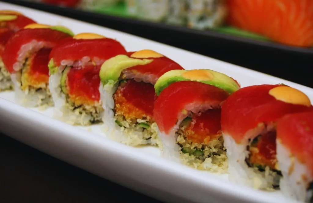 Keep reading for the best sushi in Jacksonville, Florida the Sushi Factory tuna roll