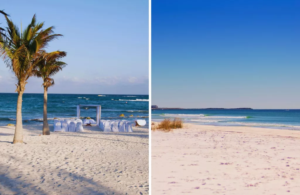 Keep reading to learn about the Best Public Beaches in Destin, Florida Eglin Matterhorn Beach with wedding set up on the sand