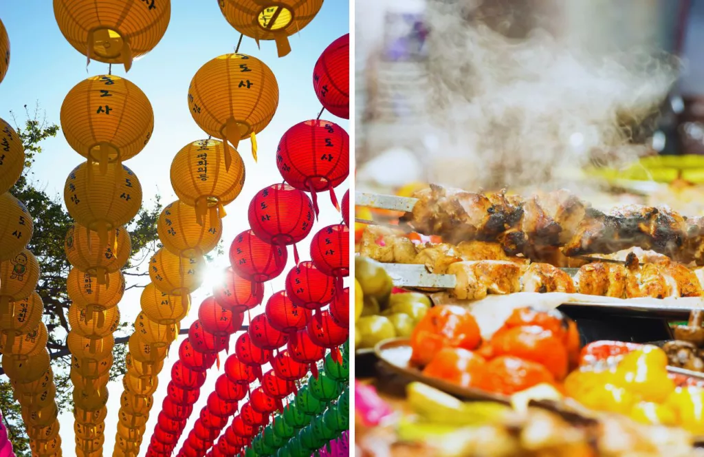 Keep reading to learn about the best Jacksonville Festivals you must visit. World of Nations Celebration asian lanterns in the sky next to chicken on the grill