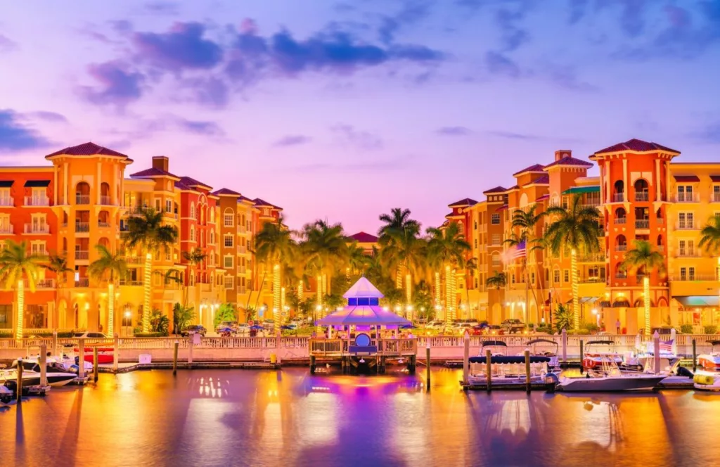 Naples, Florida Harbor Skyline. Keep reading to discover more of the best places for Naples breakfast. 