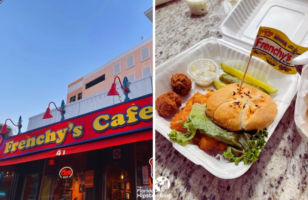 One of the best things to do in Clearwater Beach, Florida. Frenchy's Cafe fish sandwich