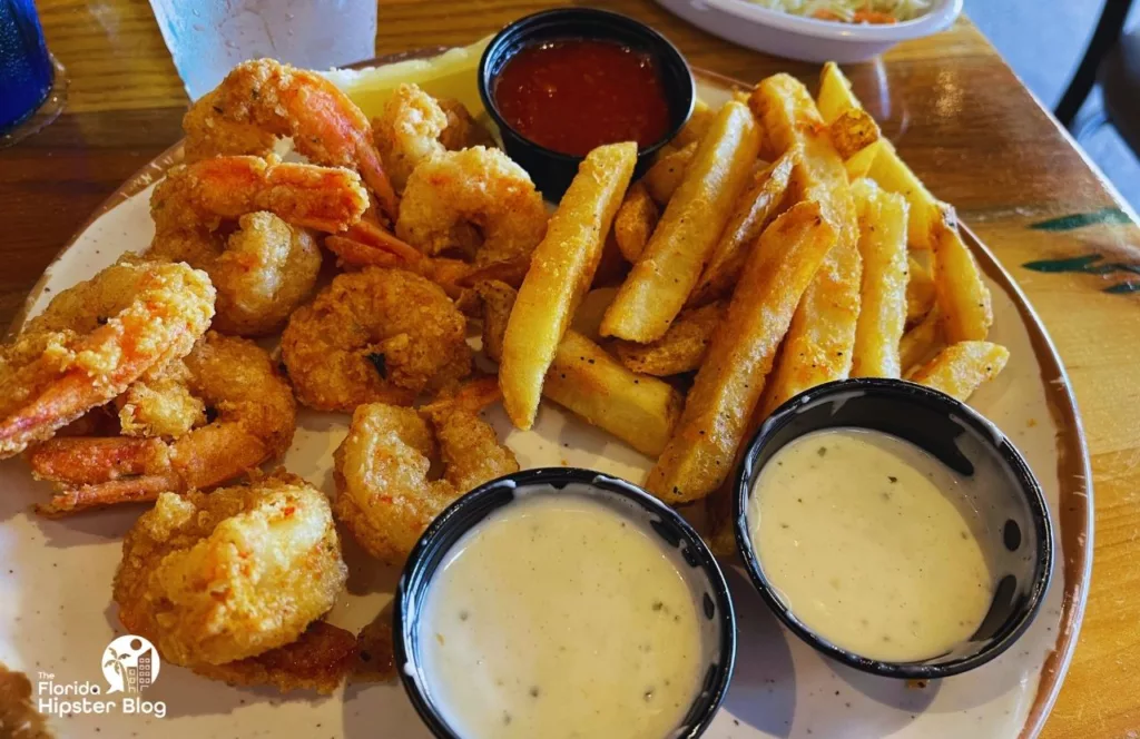One of the best things to do in Clearwater Beach, Florida. The Salty Crab fried shrimp and fries with ranch dressing