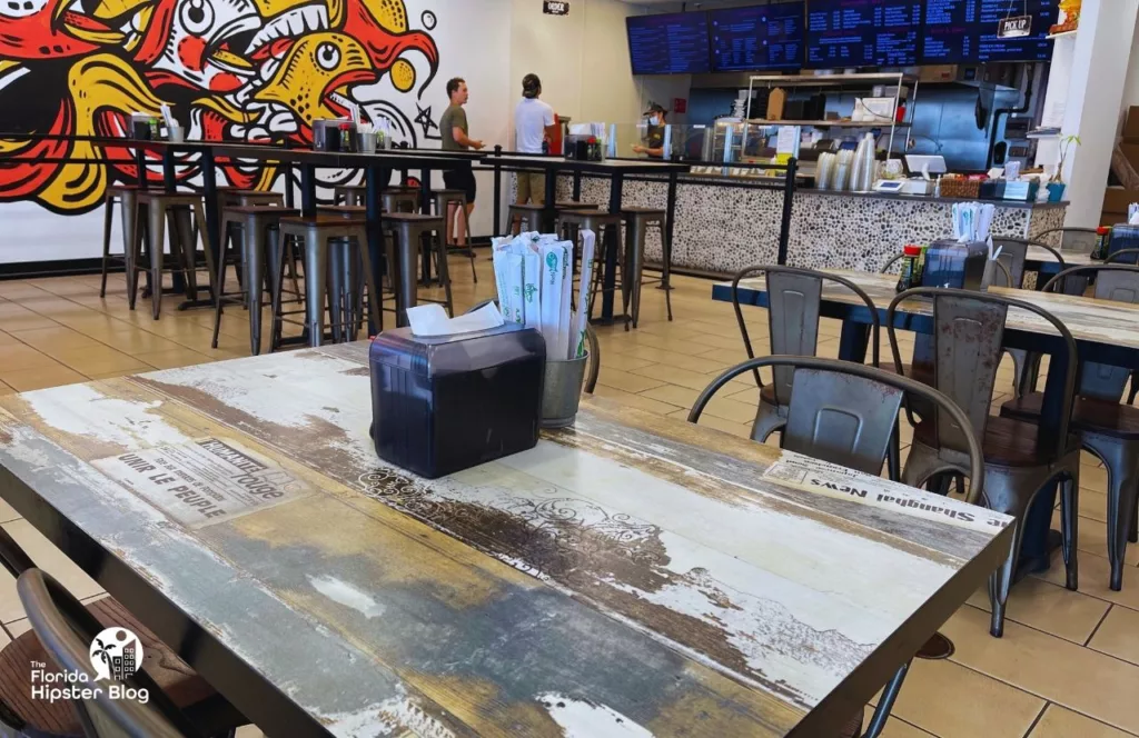 Kazu Sushi Burrito Interior. One of the best places to get sushi in Jacksonville, Florida. Keep reading to find out the best places to go for sushi in Jacksonville.  