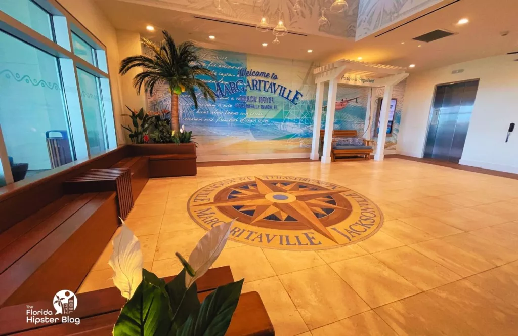 Margaritaville Beach Hotel lobby and Landshark Lookout Area. Keep reading to find out all about Margaritaville Hotel Jacksonville Beach.