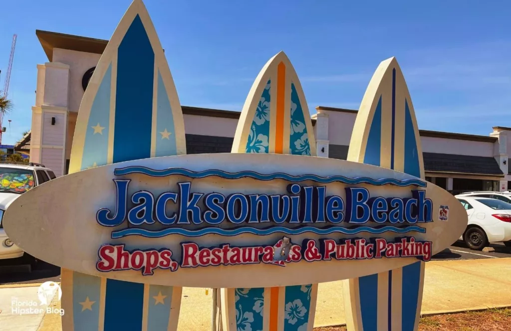 One of the best things to do in Jacksonville, Florida. Welcome to Jacksonville Beach sign. Keep reading to get some of the best wings in Jacksonville.