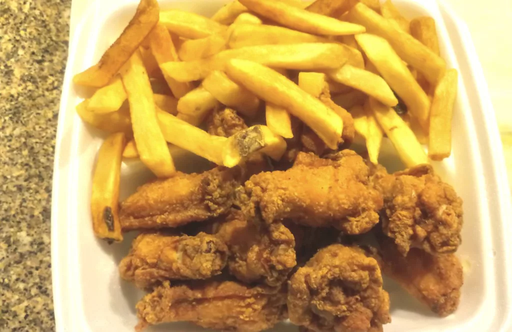 One of the best wings is Jacksonville, Florida is from J-Town Wings & Philly with fried chicken and fries