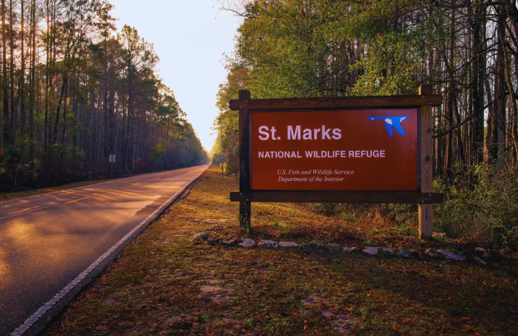 St. Marks National Wildlife Refuge Entrance, Florida. Keep reading to get the best things to do in the Florida Panhandle