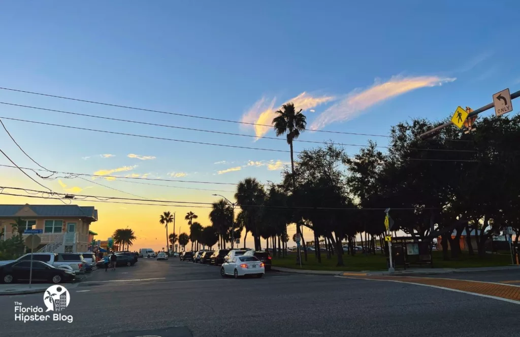 Sunset of oranges and blues. One of the best things to do in Clearwater Beach, Florida. Keep reading to get the best places to watch sunset in Tampa.