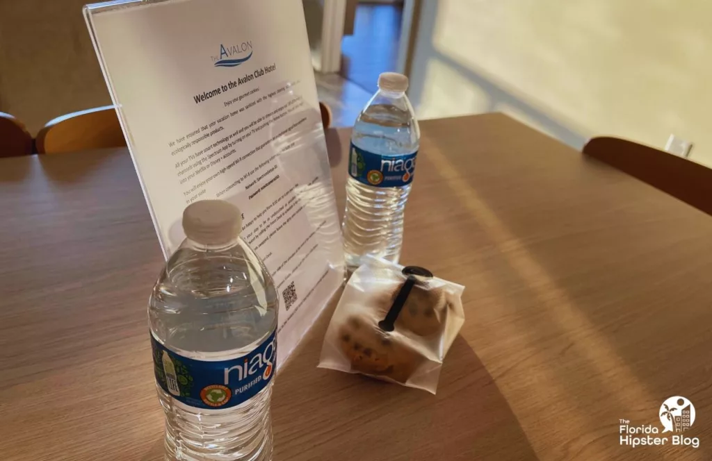 The Avalon Hotel in Clearwater directions with bottles of water and cookie. Keep reading to uncover more about the Avalon Club Hotel Clearwater Beach.