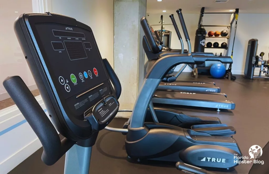 The Avalon Hotel in Clearwater gym with exercise equipment. Keep reading to learn more about the Clearwater Beach hotels.