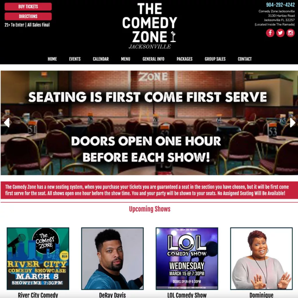 The Comedy Zone Home Page. Keep reading to find out more about nightlife in Jacksonville, Florida. 