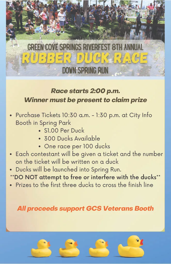 Green Cove Springs Rubber Duck Race 2023 for Memorial Day Weekend in Florida