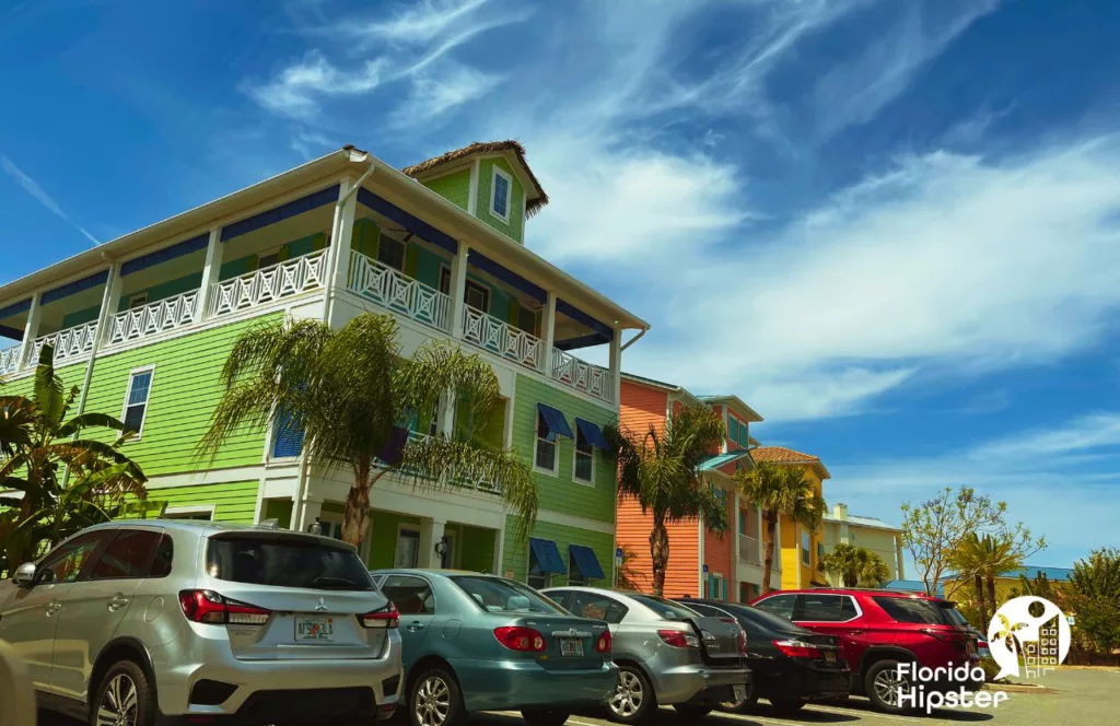 Parking area at Margaritaville Resort Orlando. Keep reading to discover all there is to know about things to do in Orlando tonight.