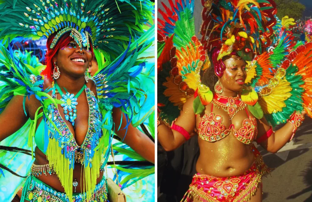 Ladies in festival clothing. Orlando Downtown Carnival. One of the best things to do for Memorial Day Weekend in Florida. Keep reading to find out the best things to do for Memorial Day Weekend in Florida.  