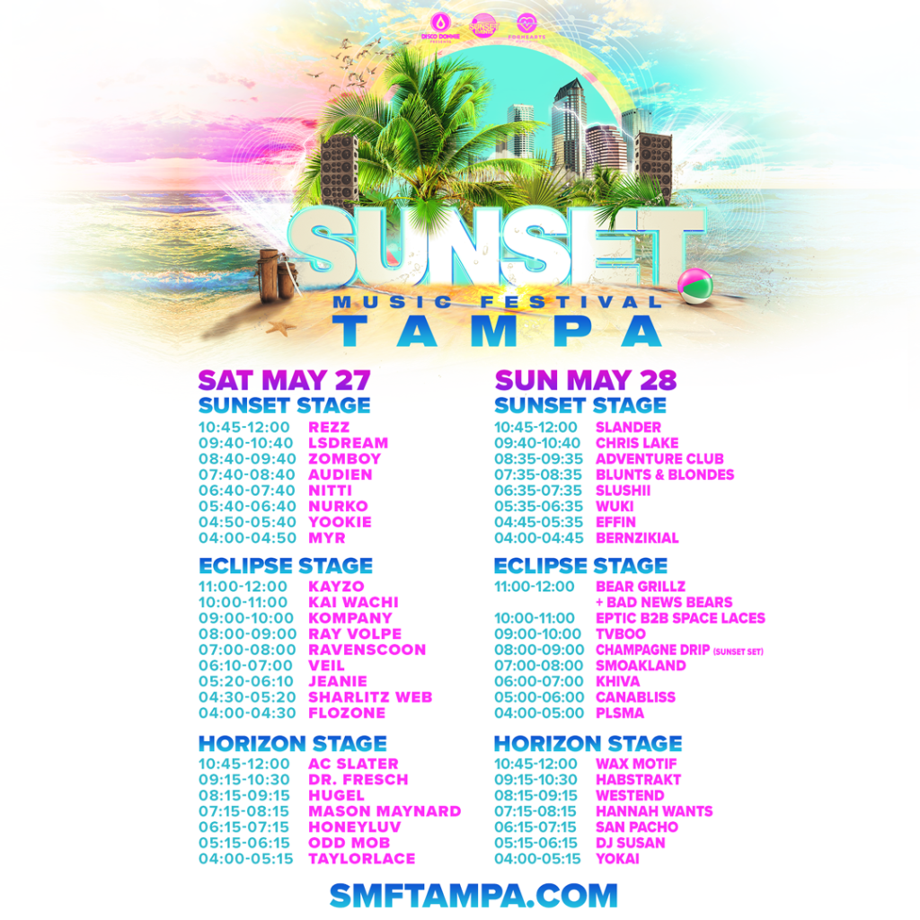 Sunset Music Festival in Tampa for Memorial Day Weekend.