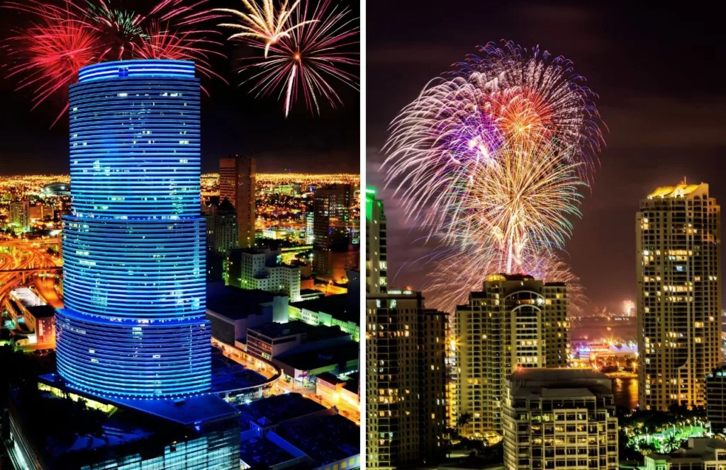 Fireworks in Miami. One of the best things to do in Florida for the 4th of July and Independence Day