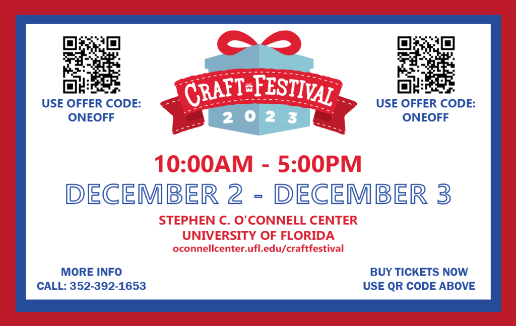 Craft Festival at Stephen C. O’Connell Center. Keep reading to learn more about the Gainesville holiday events.  