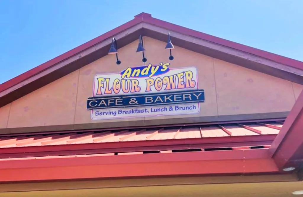 Andy’s Flour Power Entrance. One of the best places to get breakfast in Panama City Beach, Florida. Keep reading to learn more about Panama City Beach breakfast.
