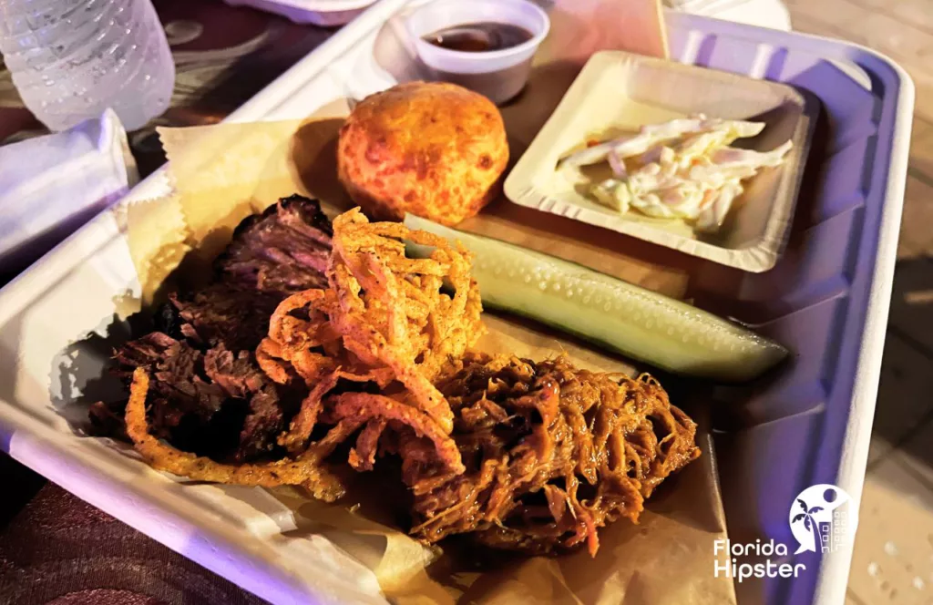Vibe Kitchen Barbecue Brisket and Cole Slaw in Epicurious Progressive Dining Experience at Bonnet Creek Signia Resort and Waldorf Astoria Resort