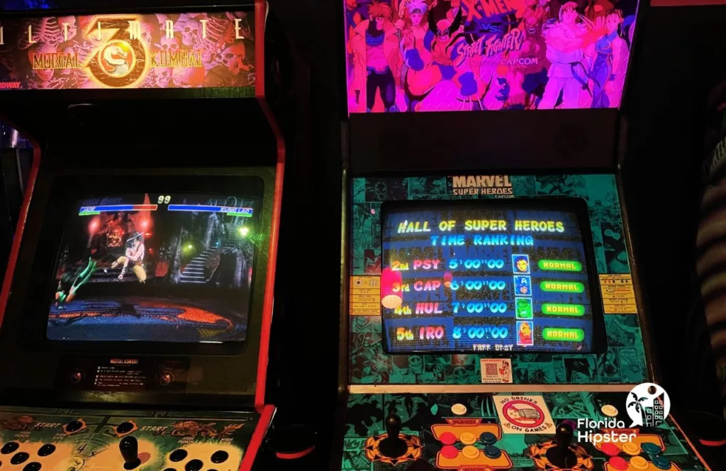 Player 1 Video Game Bar Adult Arcade Mortal Kombat and Street Fighter Games. One of the Best Things to Do in Orlando, Florida for a birthday party.