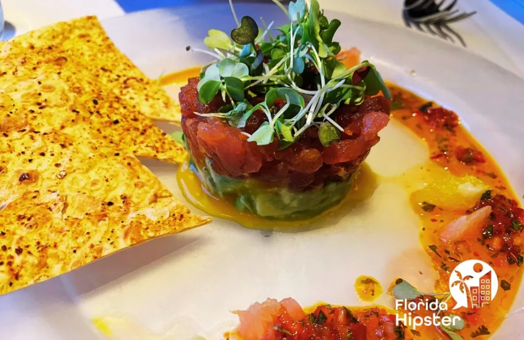 Eddie Vs Prime Seafood and Steakhouse tuna tartare. One of the best restaurants in Orlando, Florida. Keep reading to learn more about where to go for the best steak in Orlando.