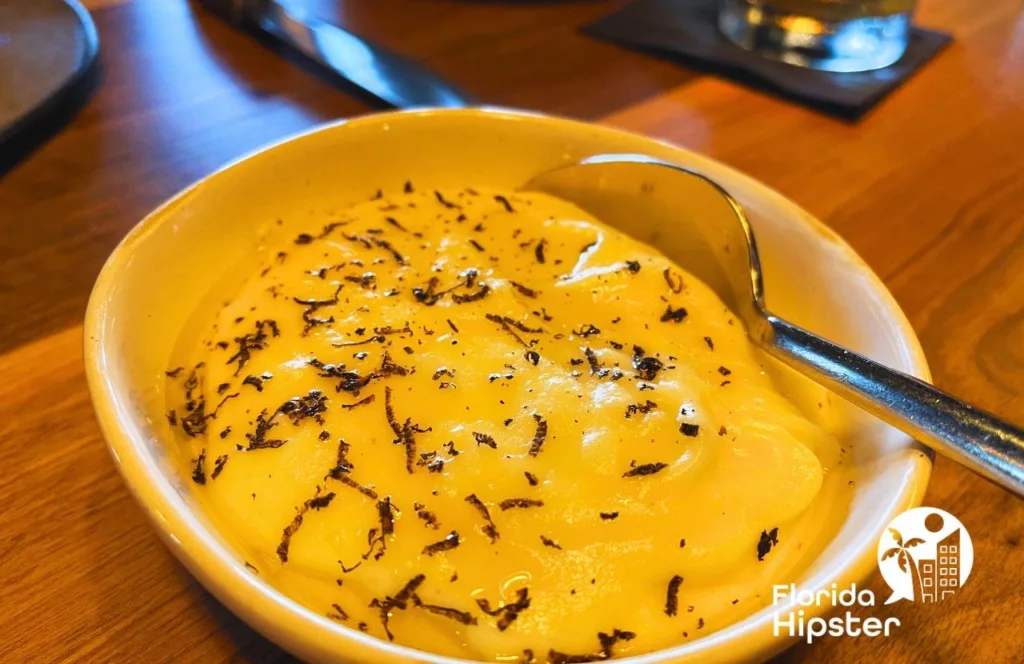 The H Steakhouse creamy mashed potatoes. One of the best restaurants in Orlando, Florida. Keep reading to discover where to go for the best steak in Orlando.