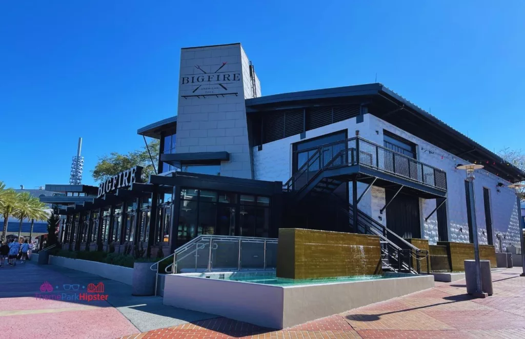 Universal Orlando Resort Big Fire Grill in CityWalk exterior. Keep reading to discover where to go for the best steak in Orlando.